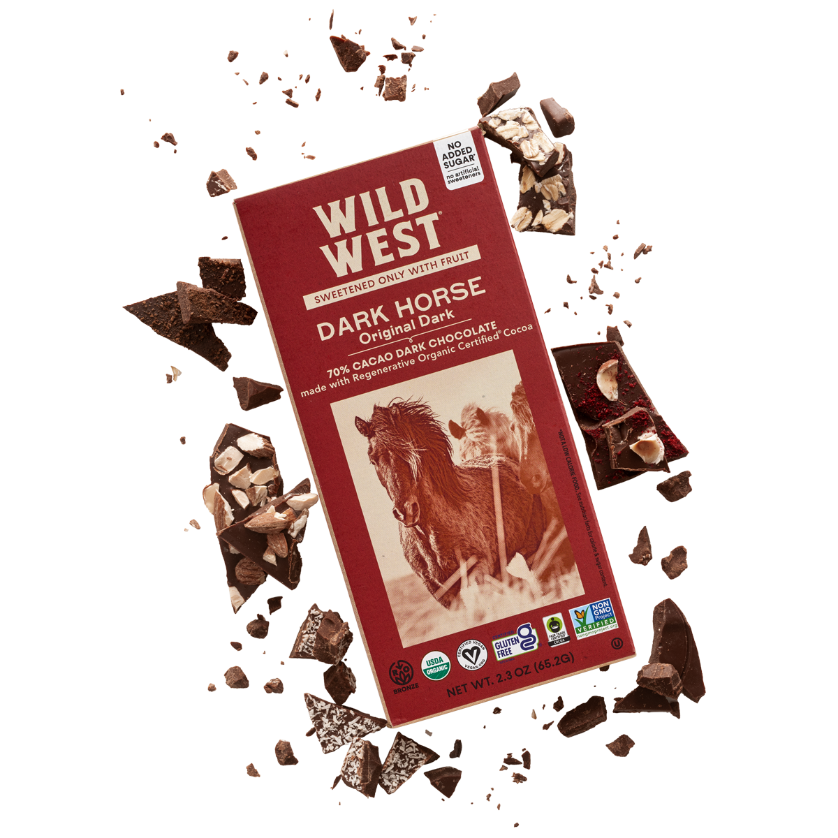 WILDSWANS ラファロ　　チョコ Dark Horse | 70% Dark Chocolate Bar | Wild West Chocolate | Wild