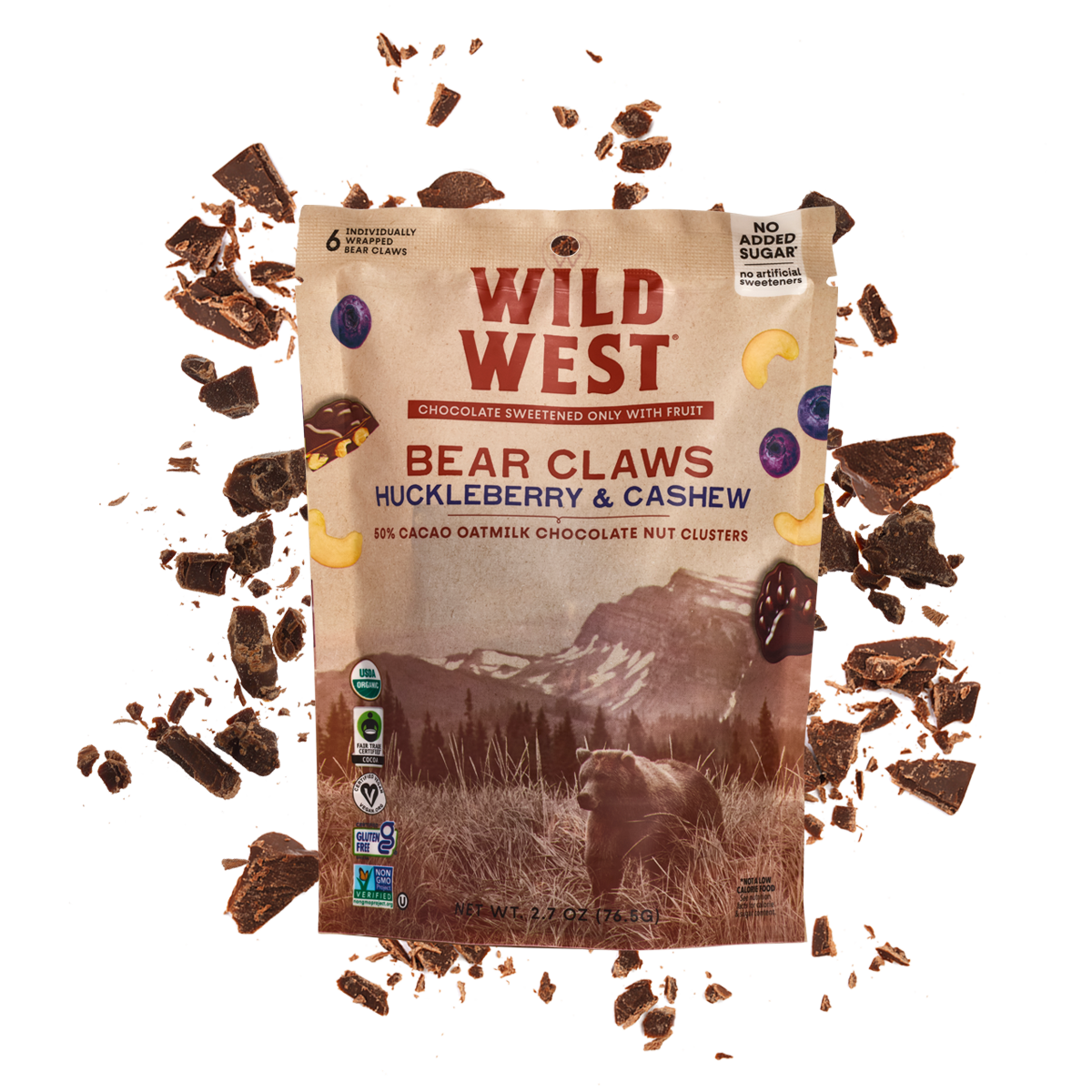 Huckleberry & Cashew Oatmilk Chocolate Bear Claws | Wild West