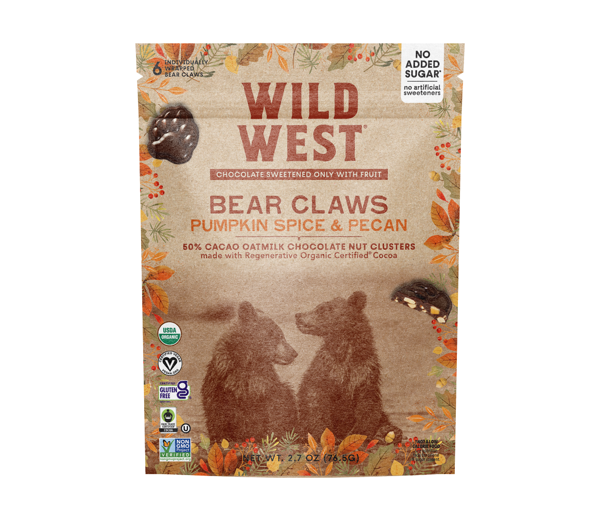 Pumpkin Spice & Pecan Dark Chocolate Bear Claws | Wild West Chocolate