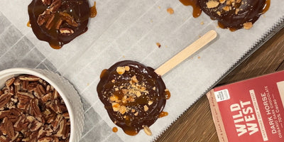 CHOCOLATE COVERED CARAMEL APPLE POPS