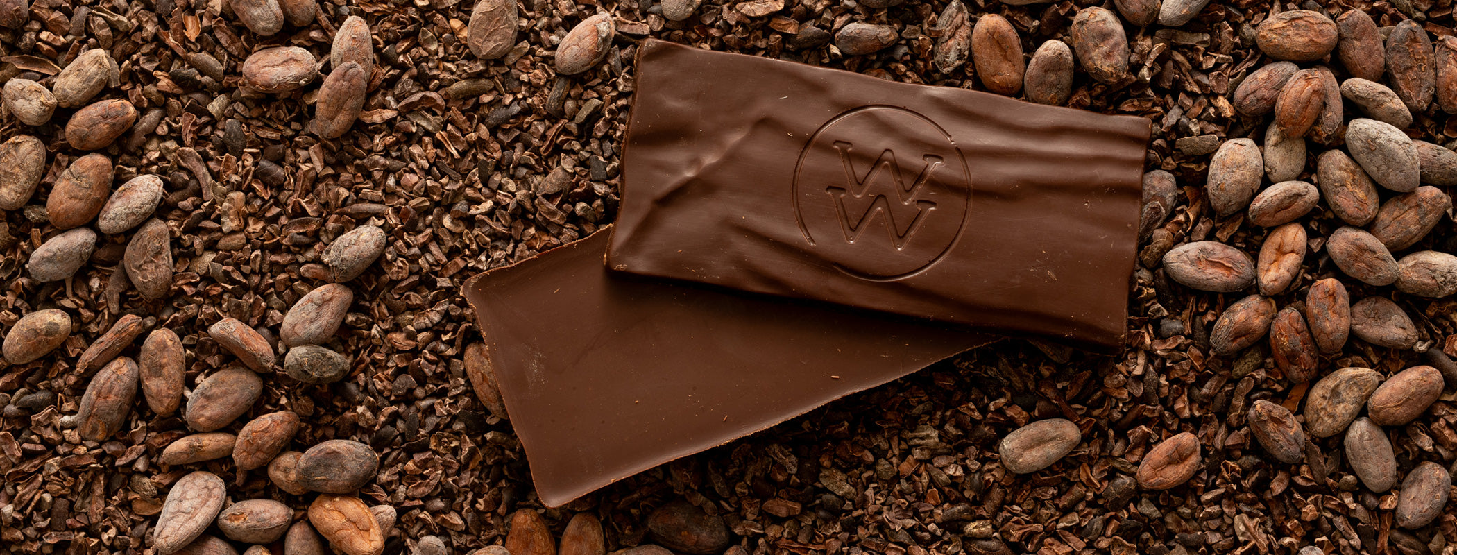 Raw cacao beans and Wild West Chocolate bar