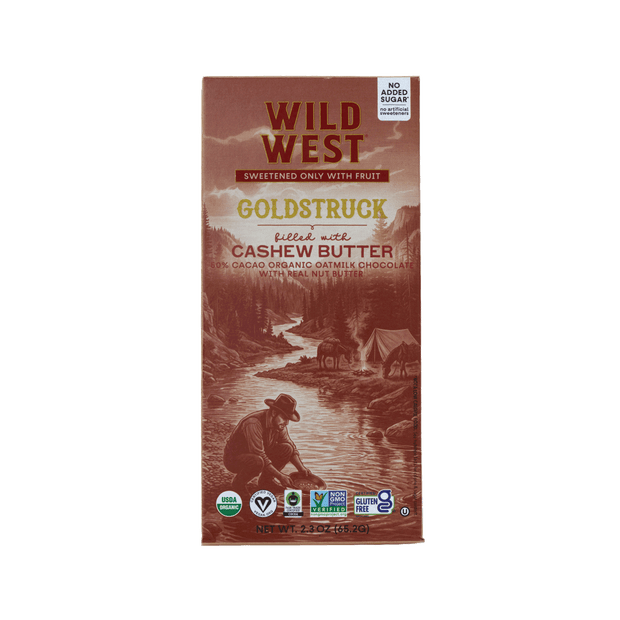 Goldstruck Cashew Butter chocolate bar box packaging